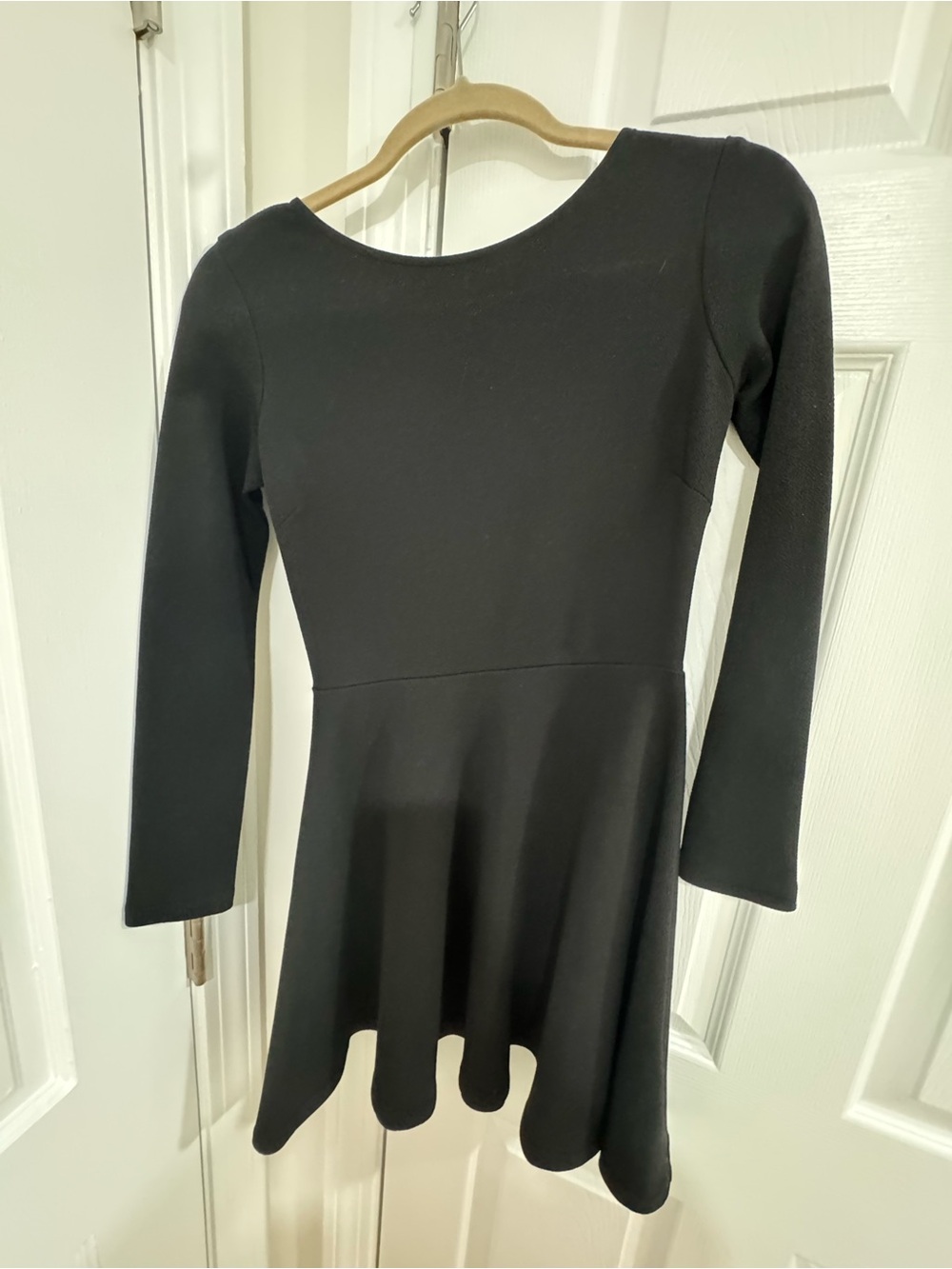 Design Lab Lord & Taylor Black Long-Sleeve Fit-and-Flare Dress